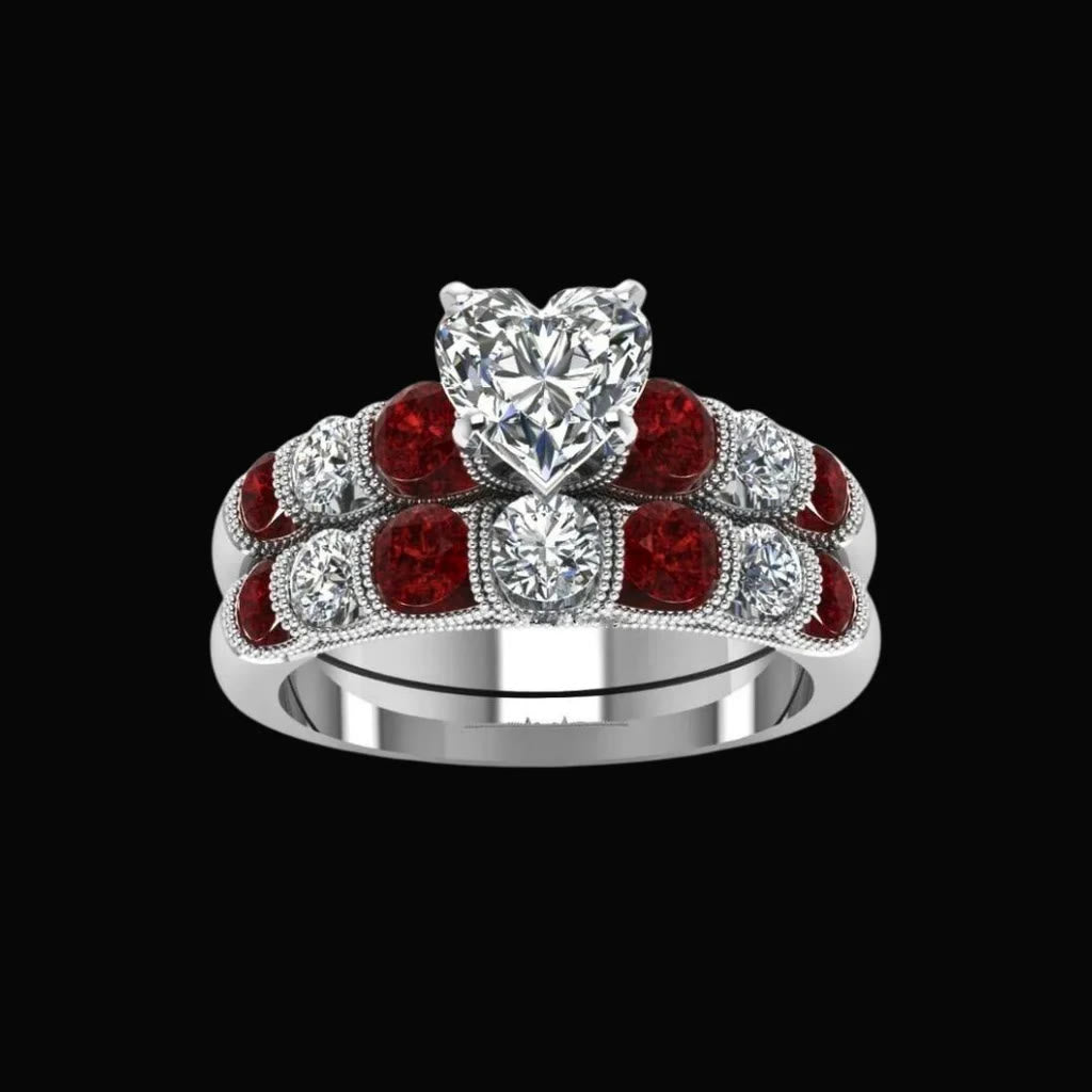 Freyja's Heart Garnet Ring