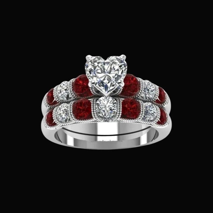 Freyja's Heart Garnet Ring
