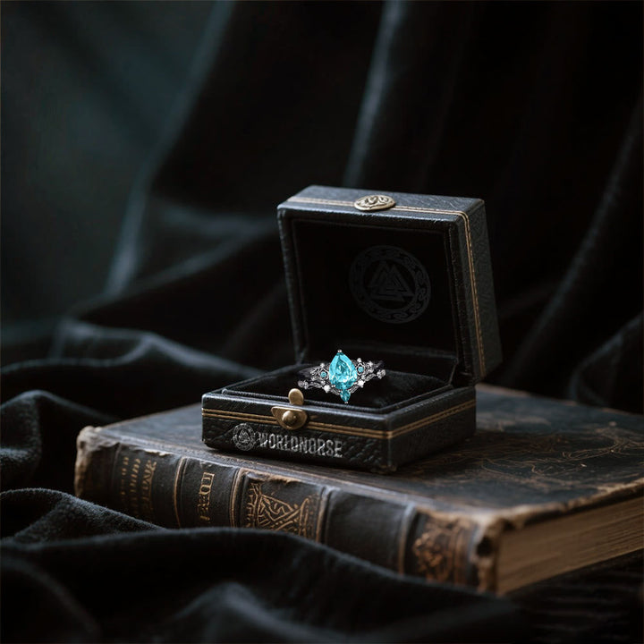 Nordic Floral Alexandrite Ring Set