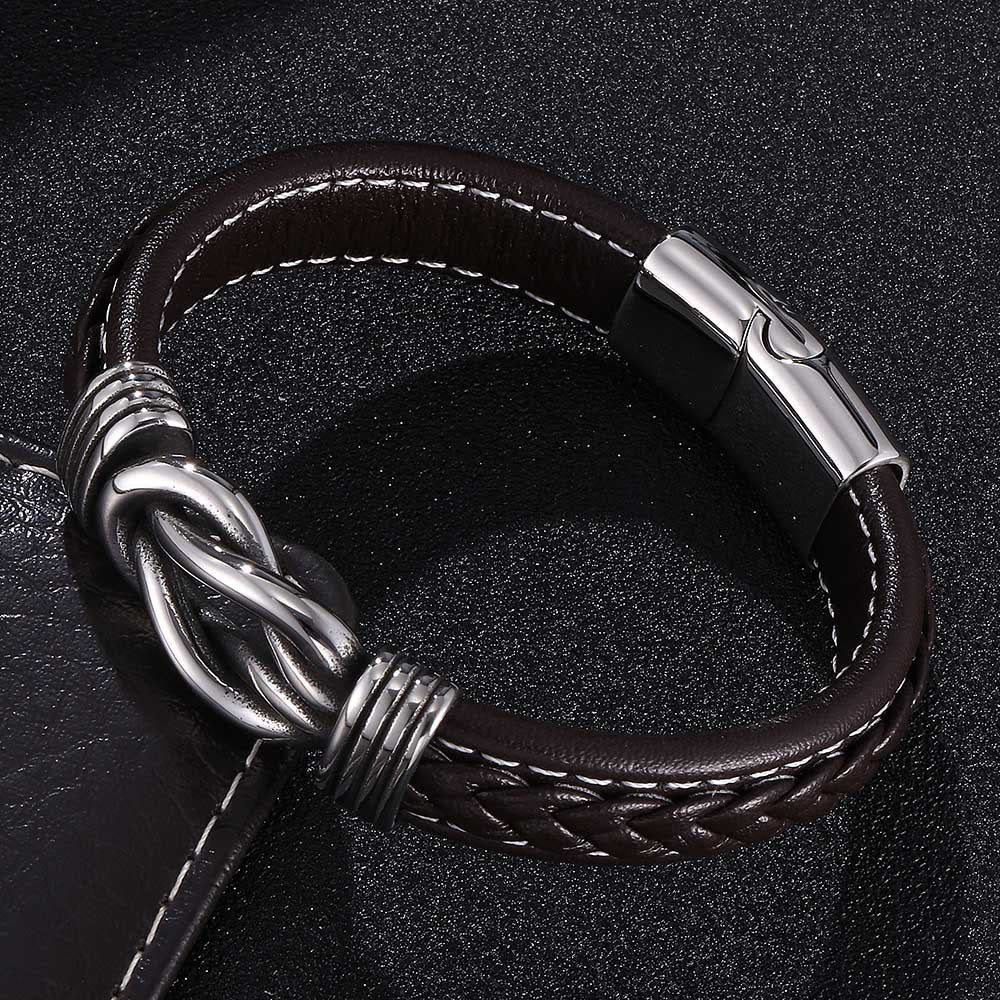 Men's Infinity Knot Leather Bracelet
