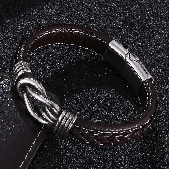 Men's Infinity Knot Leather Bracelet