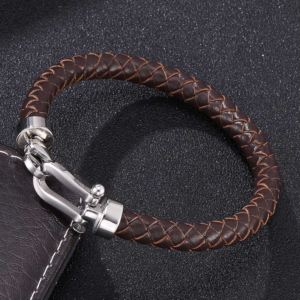 Lobster Claw Clasp Braided Leather Bracelet