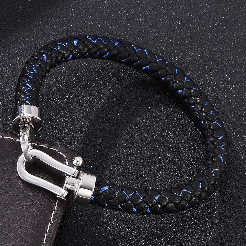 Lobster Claw Clasp Braided Leather Bracelet