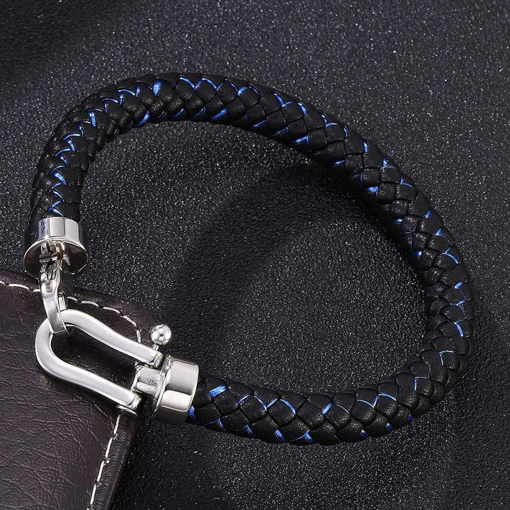 Lobster Claw Clasp Braided Leather Bracelet