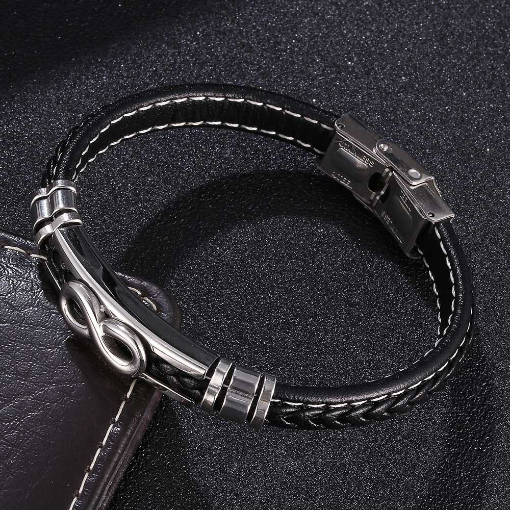 Infinity Eight Leather Bracelet