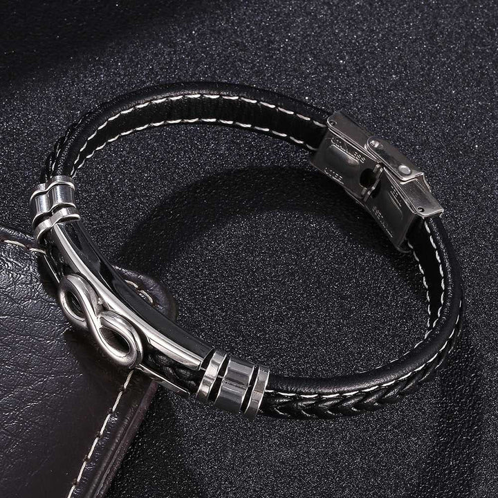 Infinity Eight Leather Bracelet
