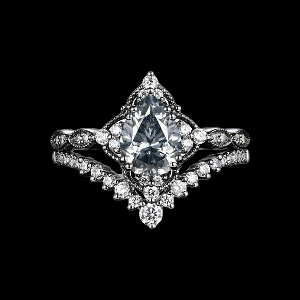 Tear of Freyja – Queen's Radiant Crown Ring Set
