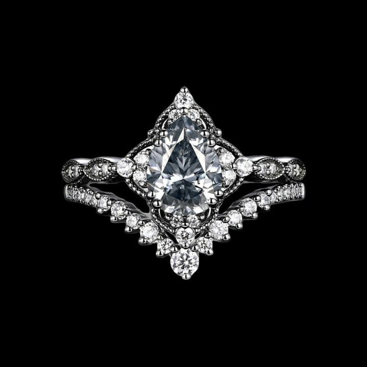 Tear of Freyja – Queen's Radiant Crown Ring Set