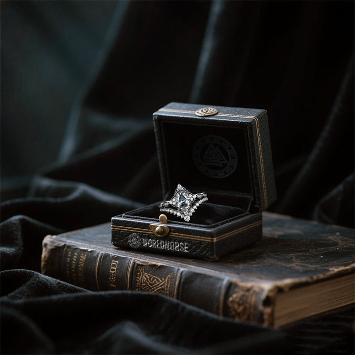 Tear of Freyja – Queen's Radiant Crown Ring Set