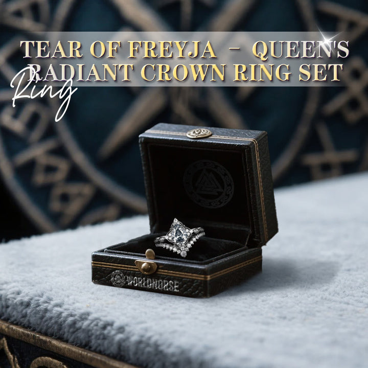 Tear of Freyja – Queen's Radiant Crown Ring Set