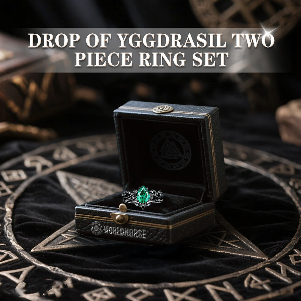 Drop Of Yggdrasil Two Piece Ring Set