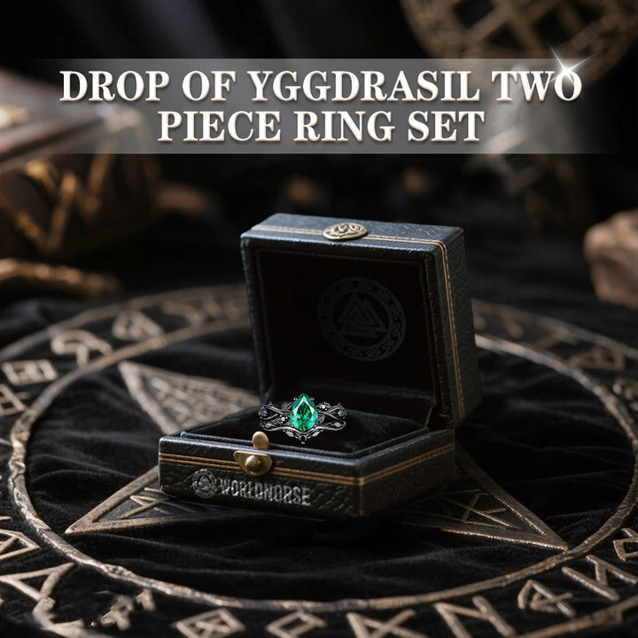 Drop Of Yggdrasil Two Piece Ring Set