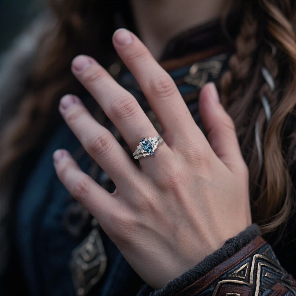 Freyja's Ice And Blossoms Ring Set