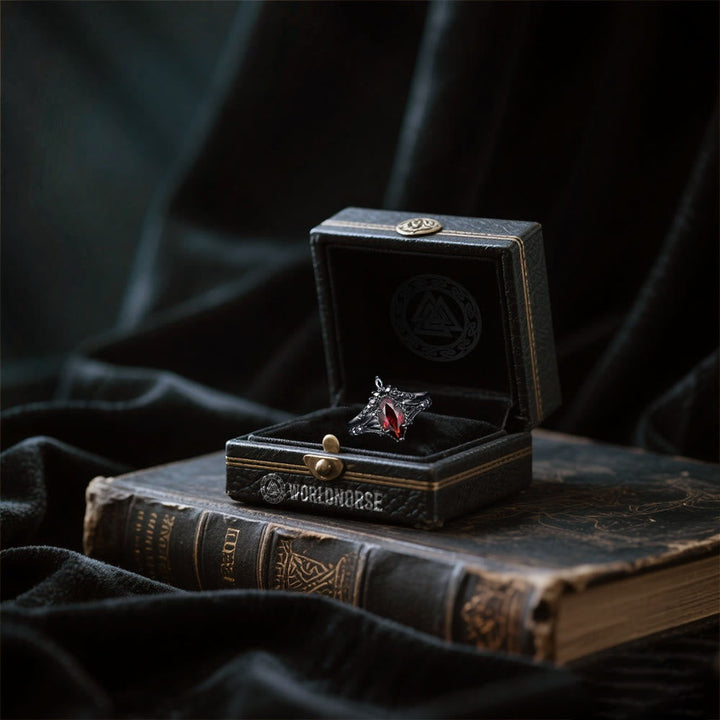 Garnet Crown Flame Ring