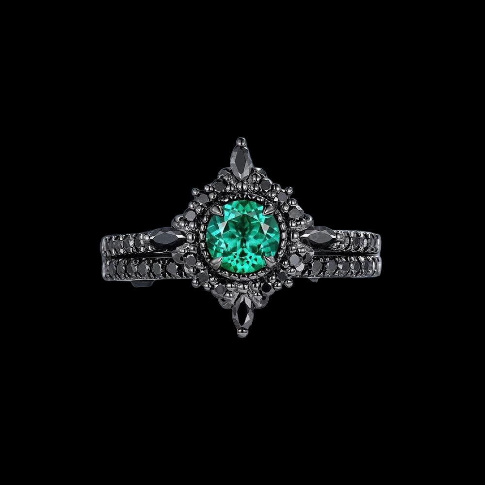 Emerald Norse Frost Ring