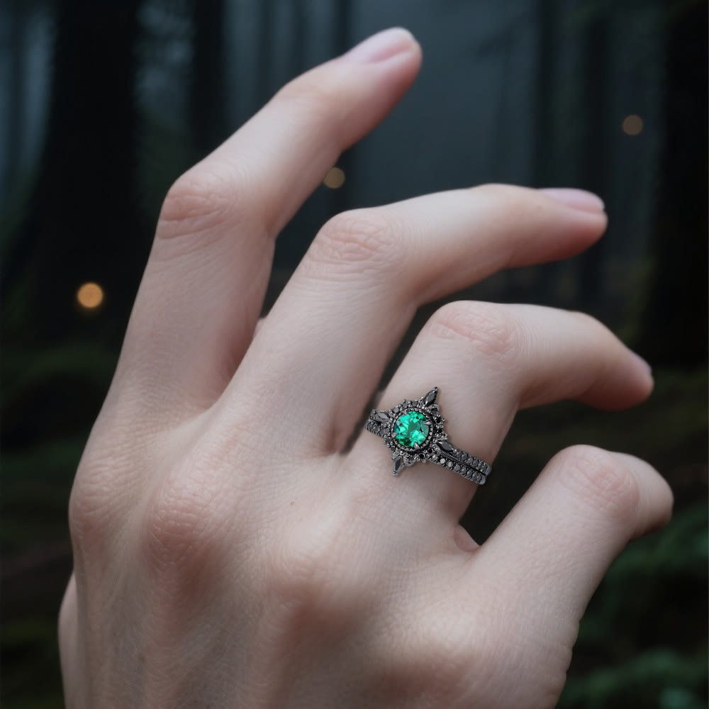 Emerald Norse Frost Ring