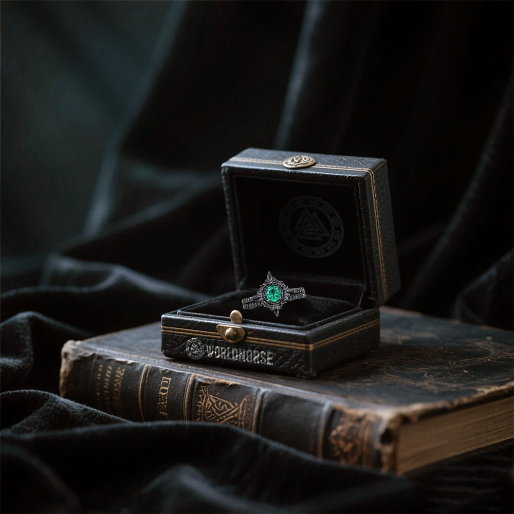 Emerald Norse Frost Ring