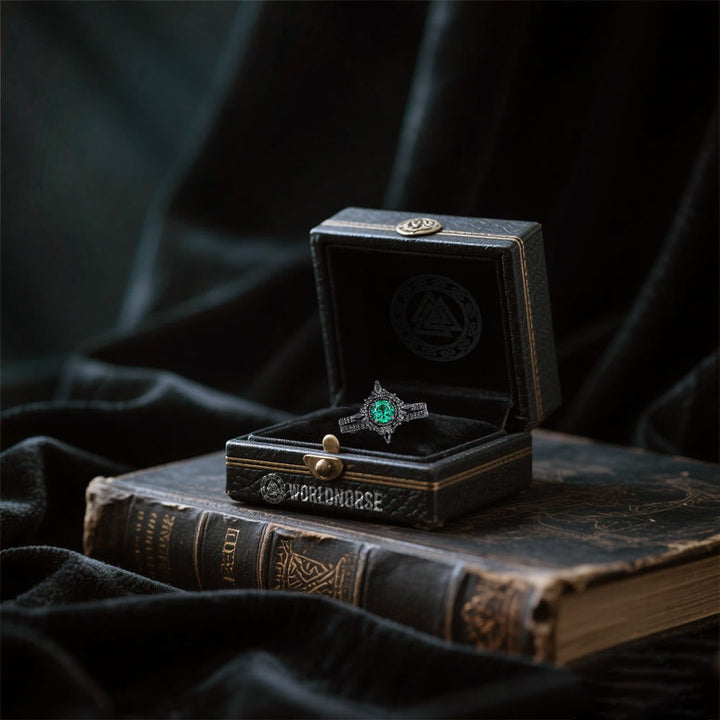 Emerald Norse Frost Ring