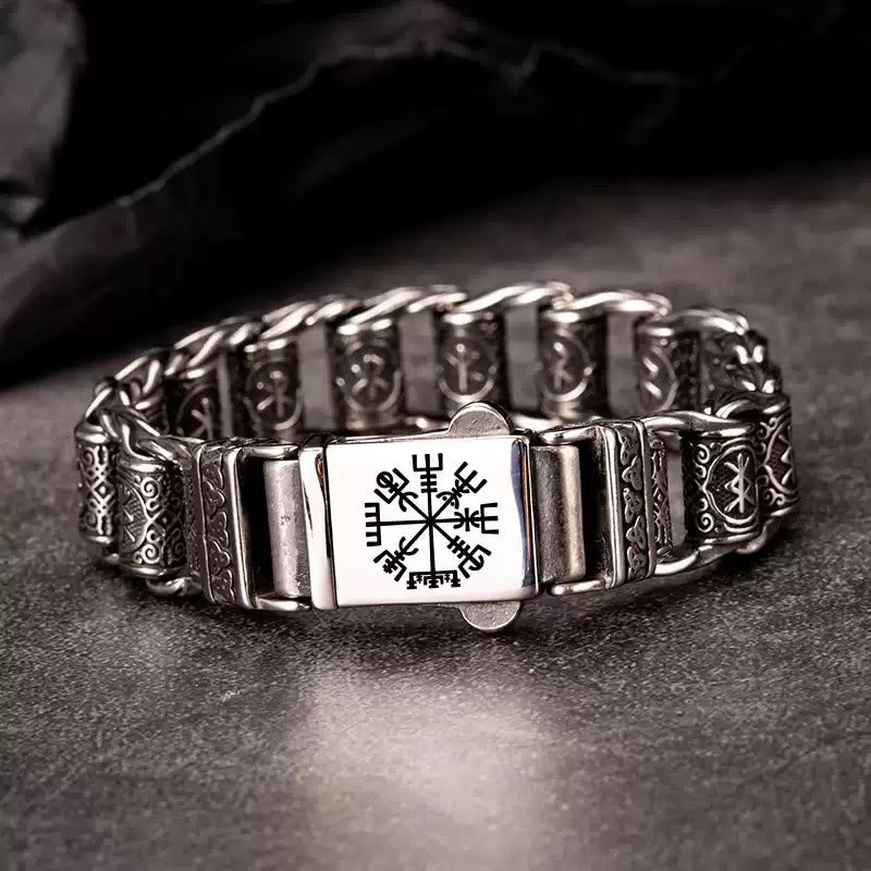 Viking Rune Barrel Chain Bracelet