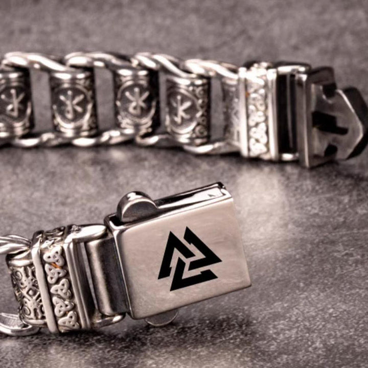 Viking Rune Barrel Chain Bracelet