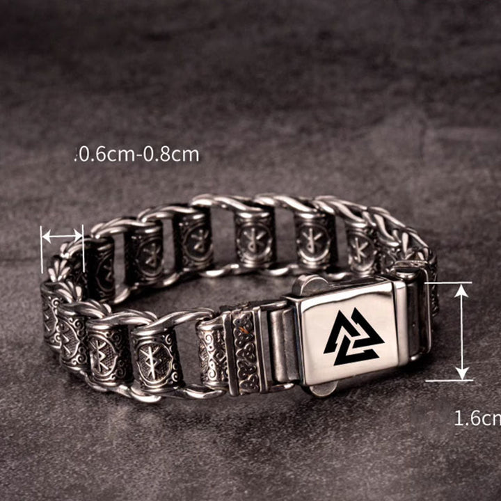 Viking Rune Barrel Chain Bracelet