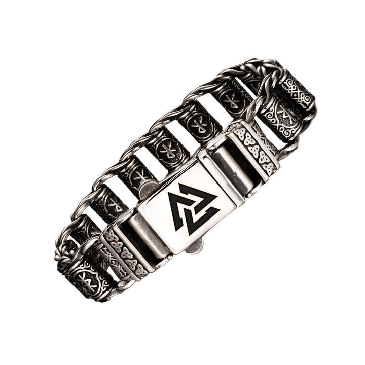 Viking Rune Barrel Chain Bracelet
