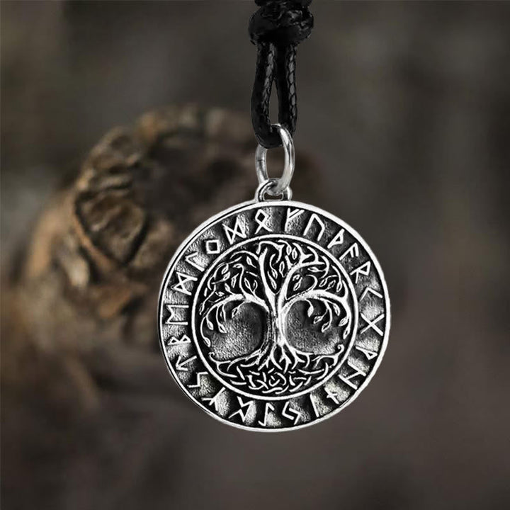 Handcrafted 925 Silver Yggdrasil Rune Necklace