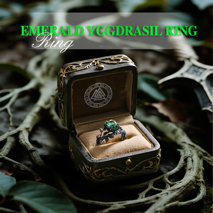Emerald Yggdrasil Ring