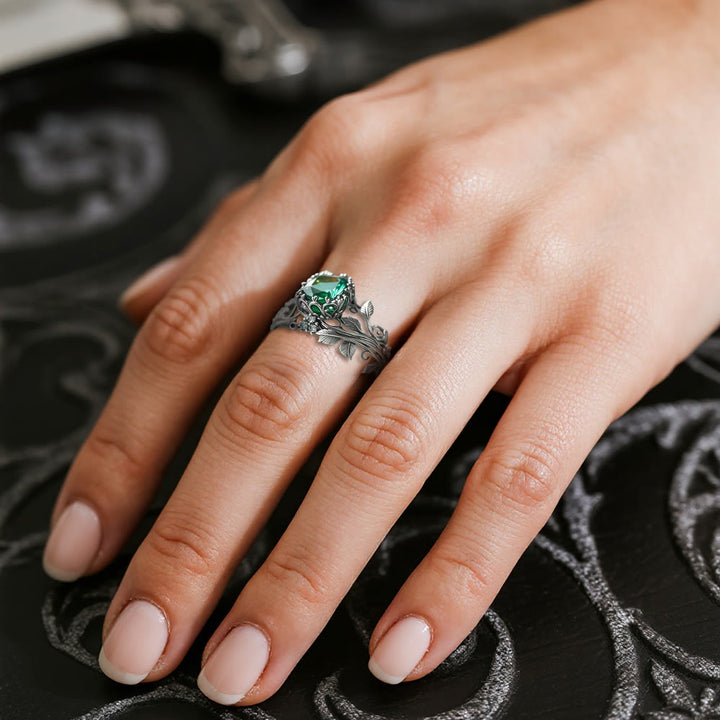 Emerald Yggdrasil Ring