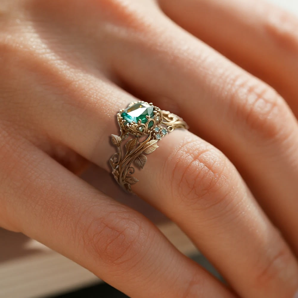 Emerald Yggdrasil Ring