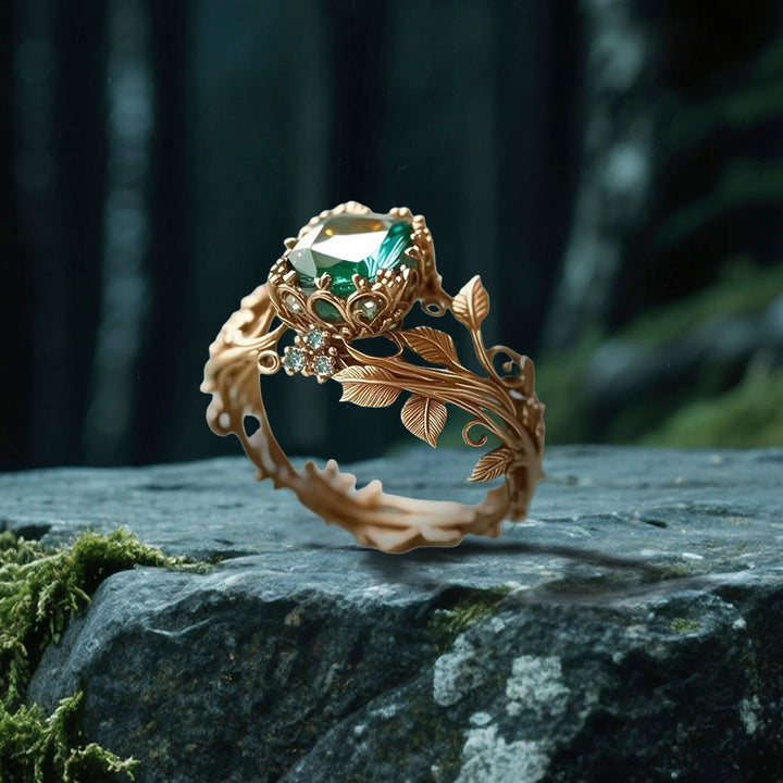 Emerald Yggdrasil Ring