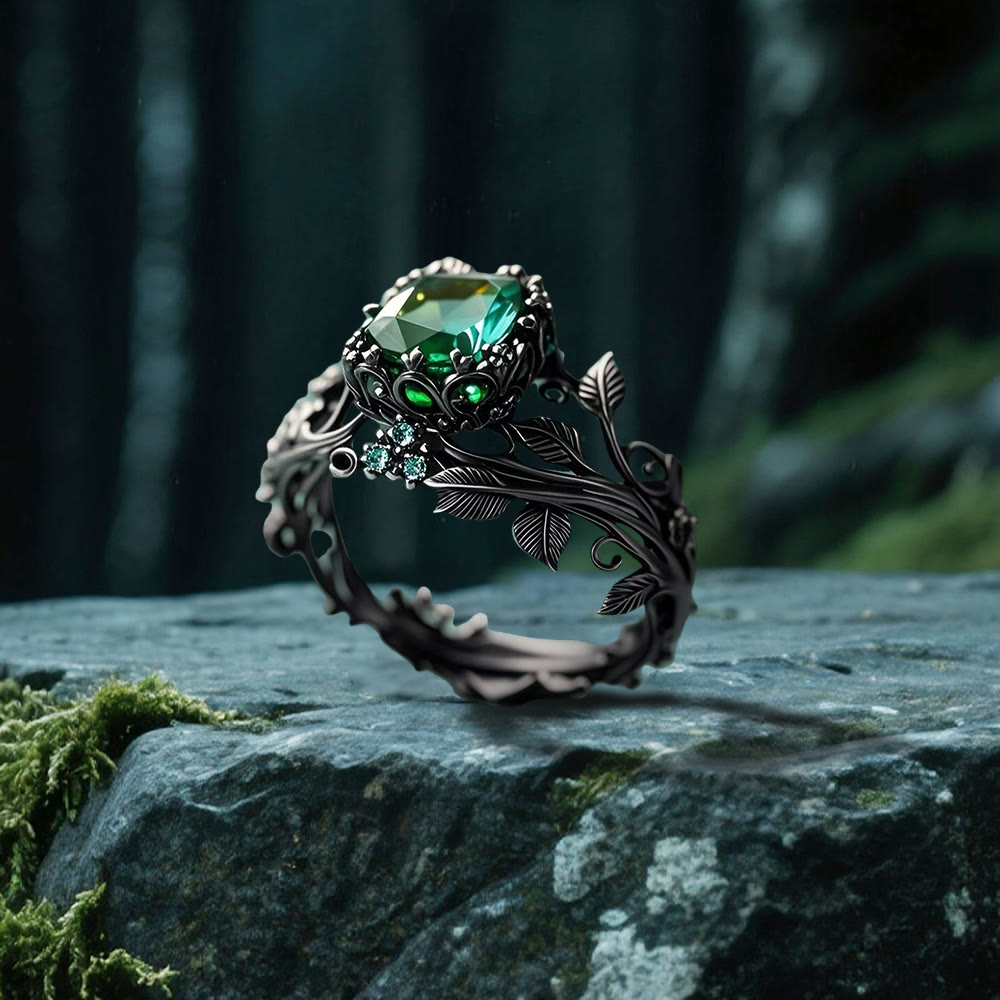 Emerald Yggdrasil Ring