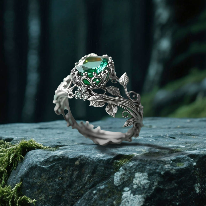 Emerald Yggdrasil Ring
