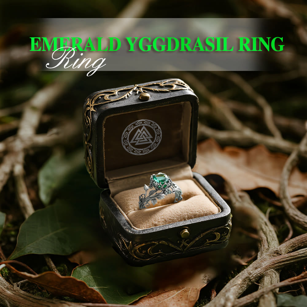 Emerald Yggdrasil Ring