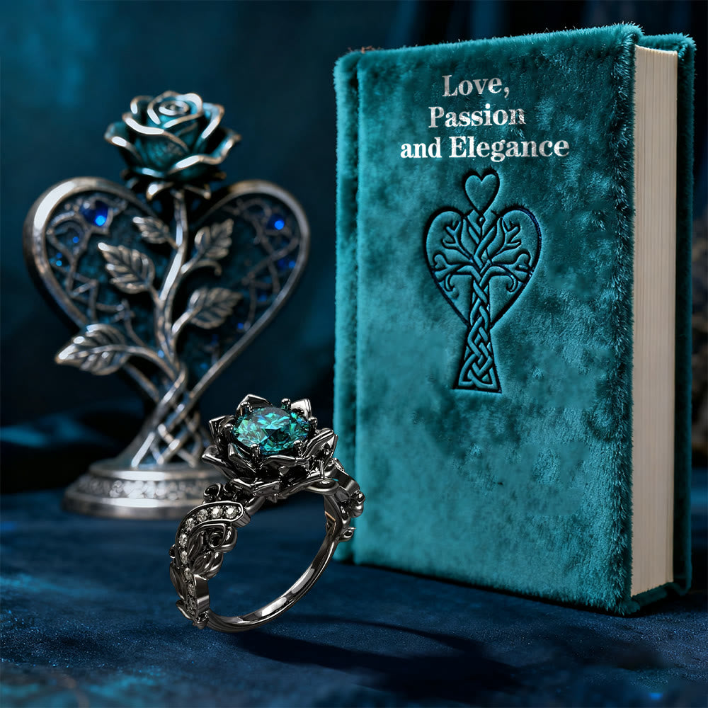 Black Rose Blossom Ring