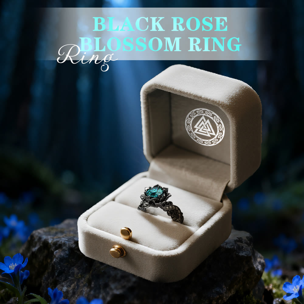 Black Rose Blossom Ring