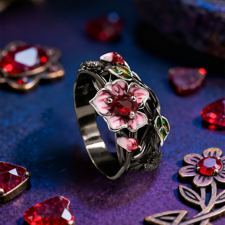 Mystic Tree Blossom Ruby Ring