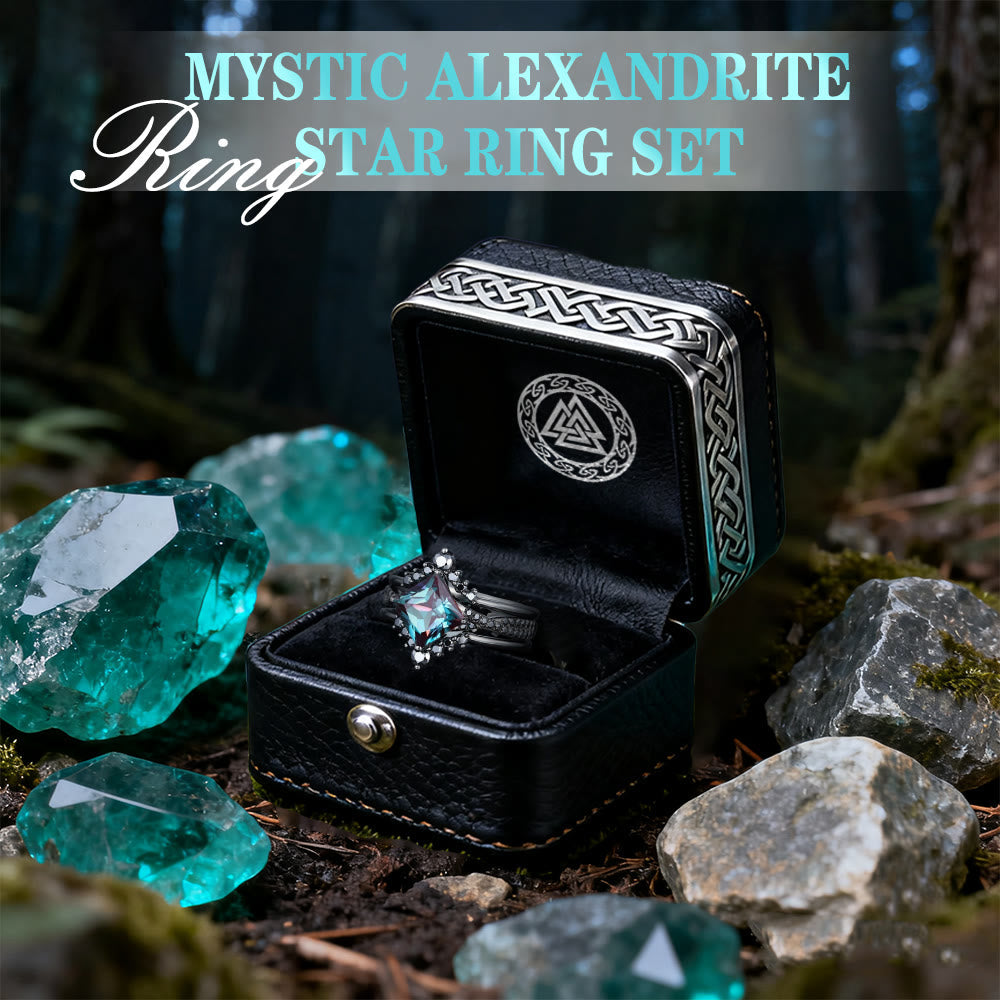 Mystic Alexandrite Star Ring Set