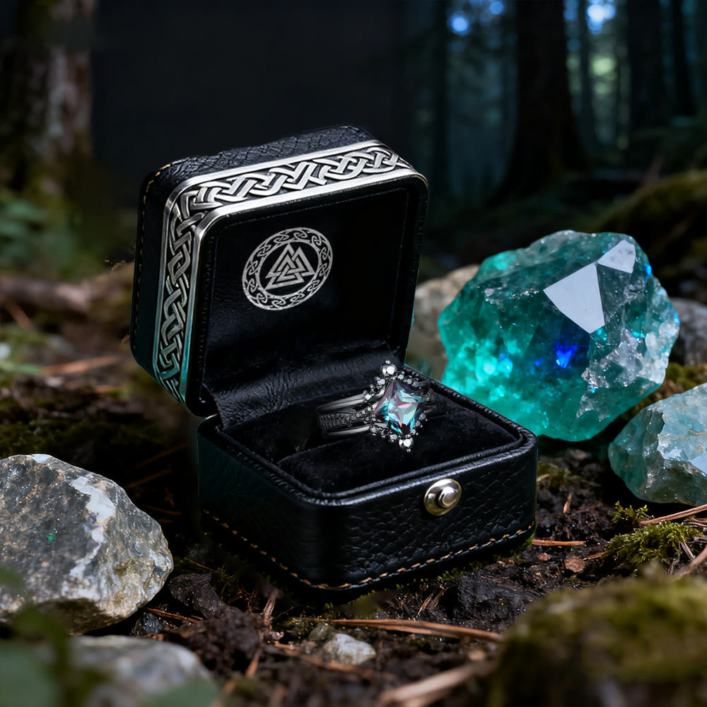 Mystic Alexandrite Star Ring Set