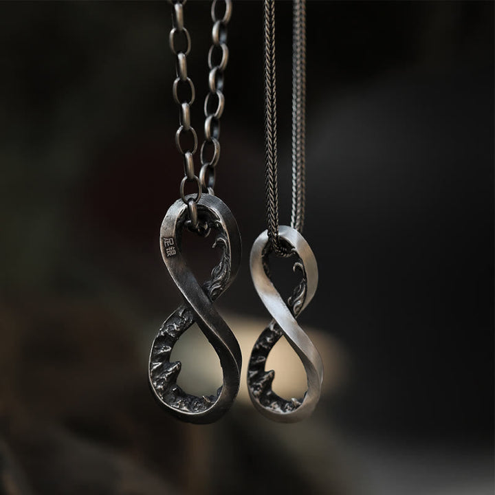 Handcrafted 999 Silver Infinity Mountain Necklace