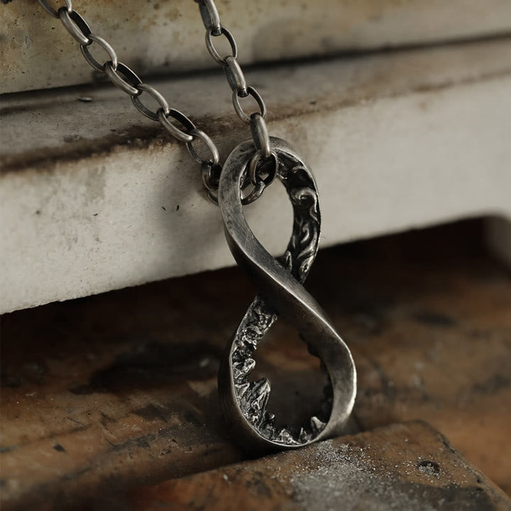 Handcrafted 999 Silver Infinity Mountain Necklace