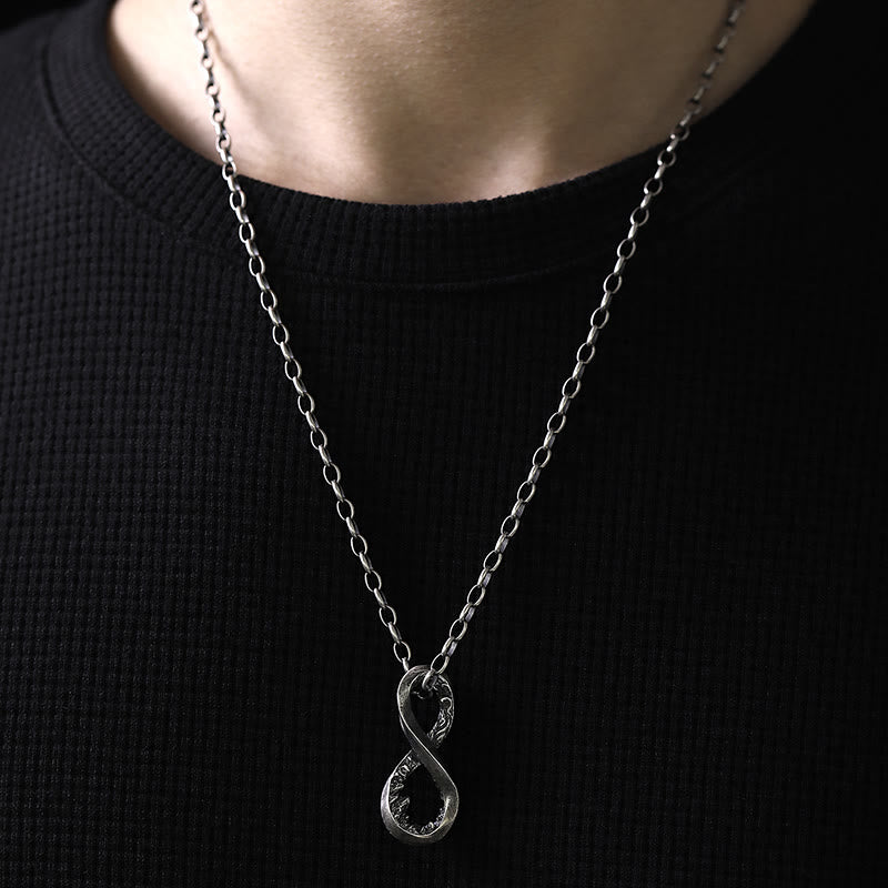 Handcrafted 999 Silver Infinity Mountain Necklace