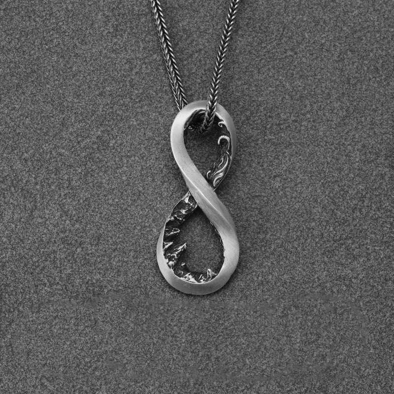 Handcrafted 999 Silver Infinity Mountain Necklace