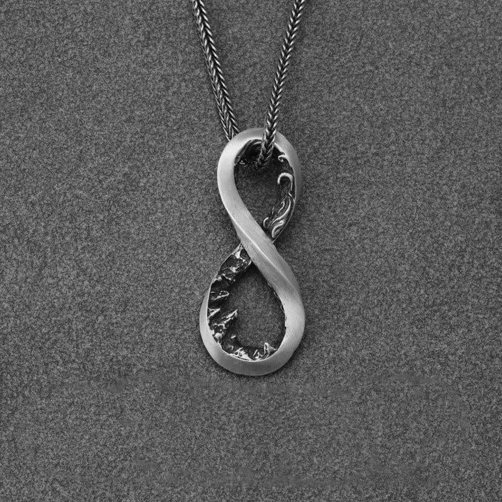 Handcrafted 999 Silver Infinity Mountain Necklace