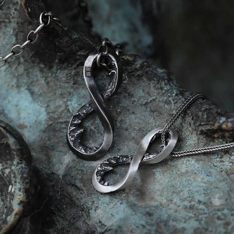 Handcrafted 999 Silver Infinity Mountain Necklace