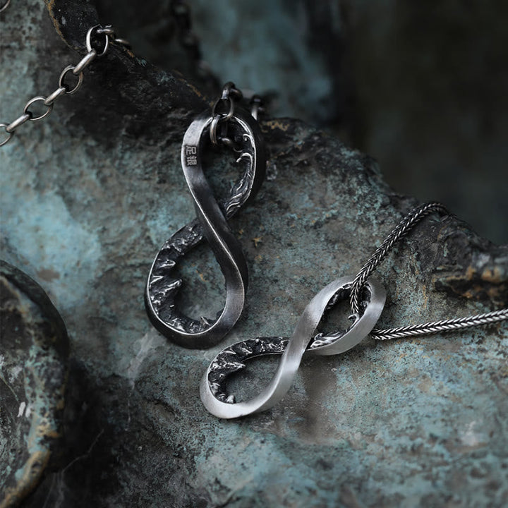 Handcrafted 999 Silver Infinity Mountain Necklace