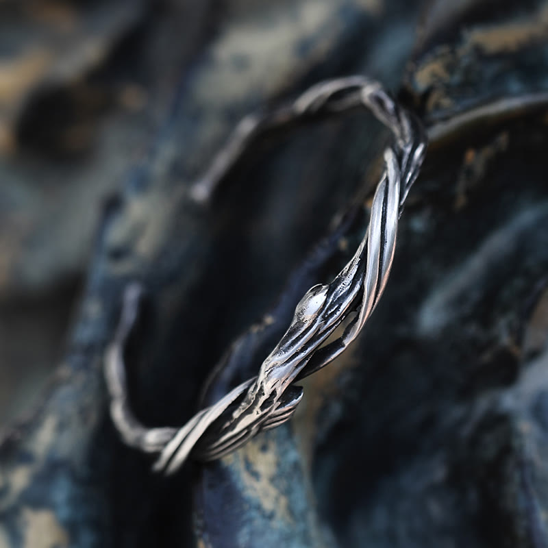 Handcrafted 999 Silver Twisted Branch Bracelet
