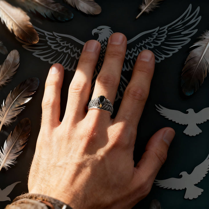 Vintage Feather Flying Eagle Wings Ring