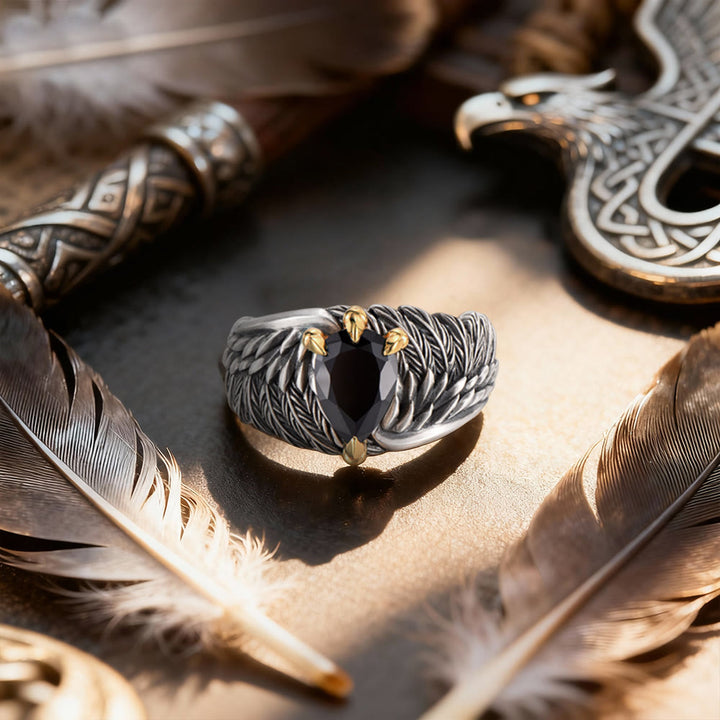 Vintage Feather Flying Eagle Wings Ring