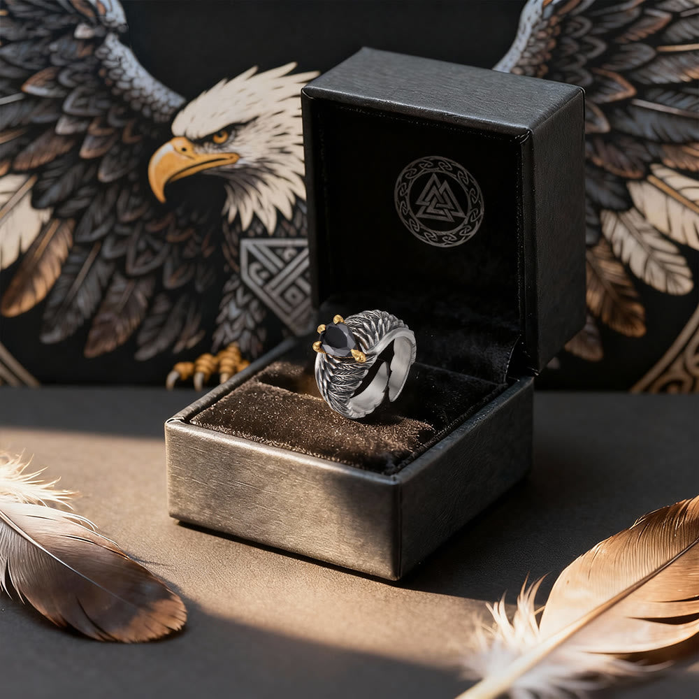 Vintage Feather Flying Eagle Wings Ring